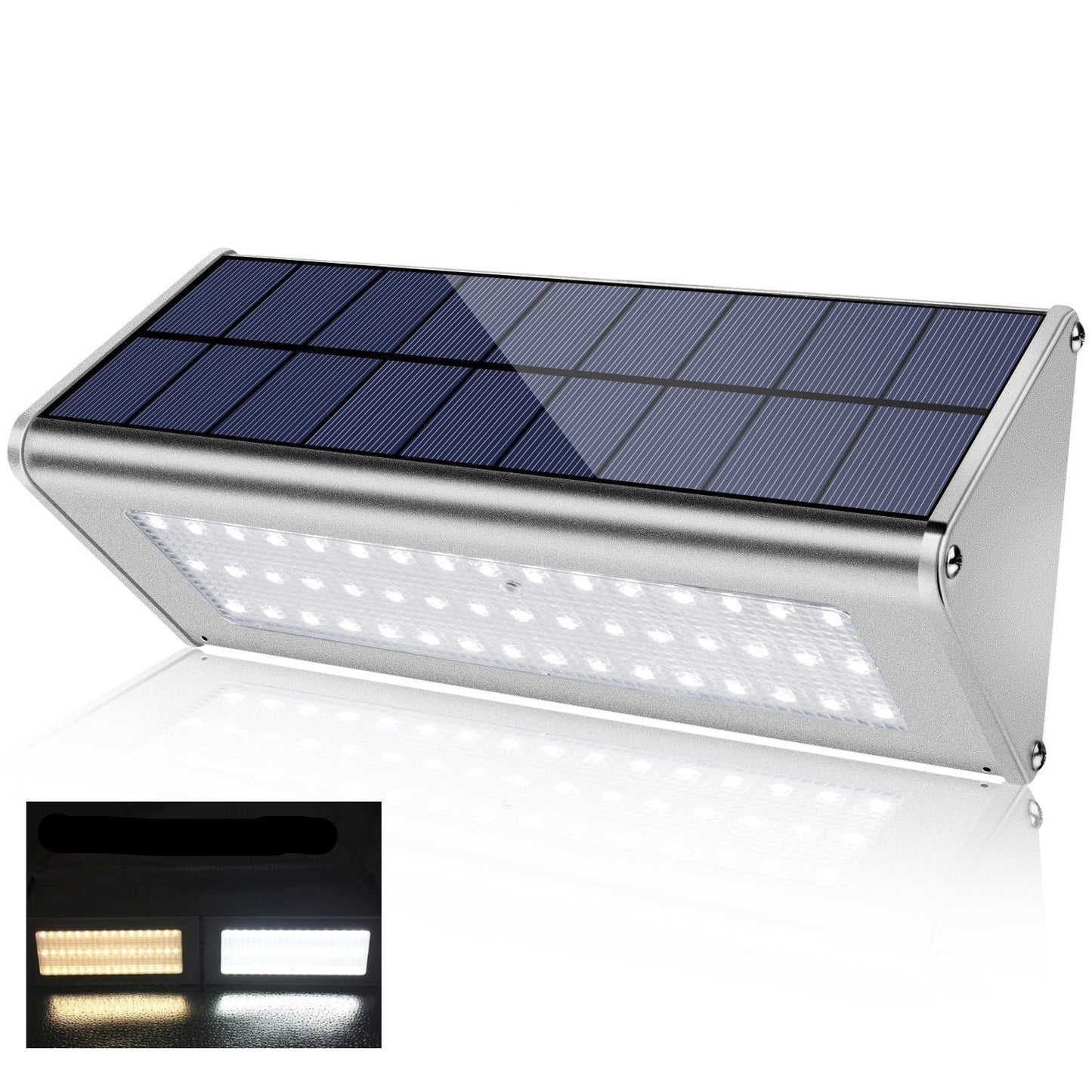 1100LM Solar 48Led Light Outdoor WaterProof Aluminum Radar Motion Sensor Lighting Lamp for Wall Security Yard Patio Fence Porch