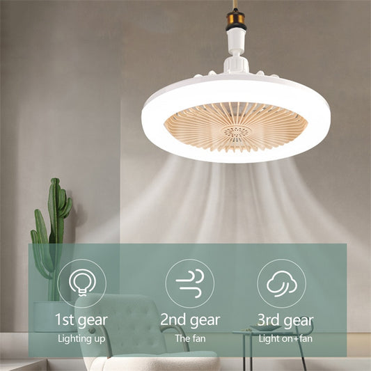 E27 LED Ceiling Fan Lamp 3-Gear Speed Cooling Fan Remote Control Fan Light Smart Ceiling Fan Bedroom Decor Mute Ventilator Lamp