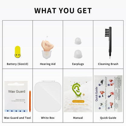 Hearing Aids Adjustable Rechargeable & Discreet Hearing Aids, Micro Wireless Mini Sound Amplifier, invisible in ear canal
