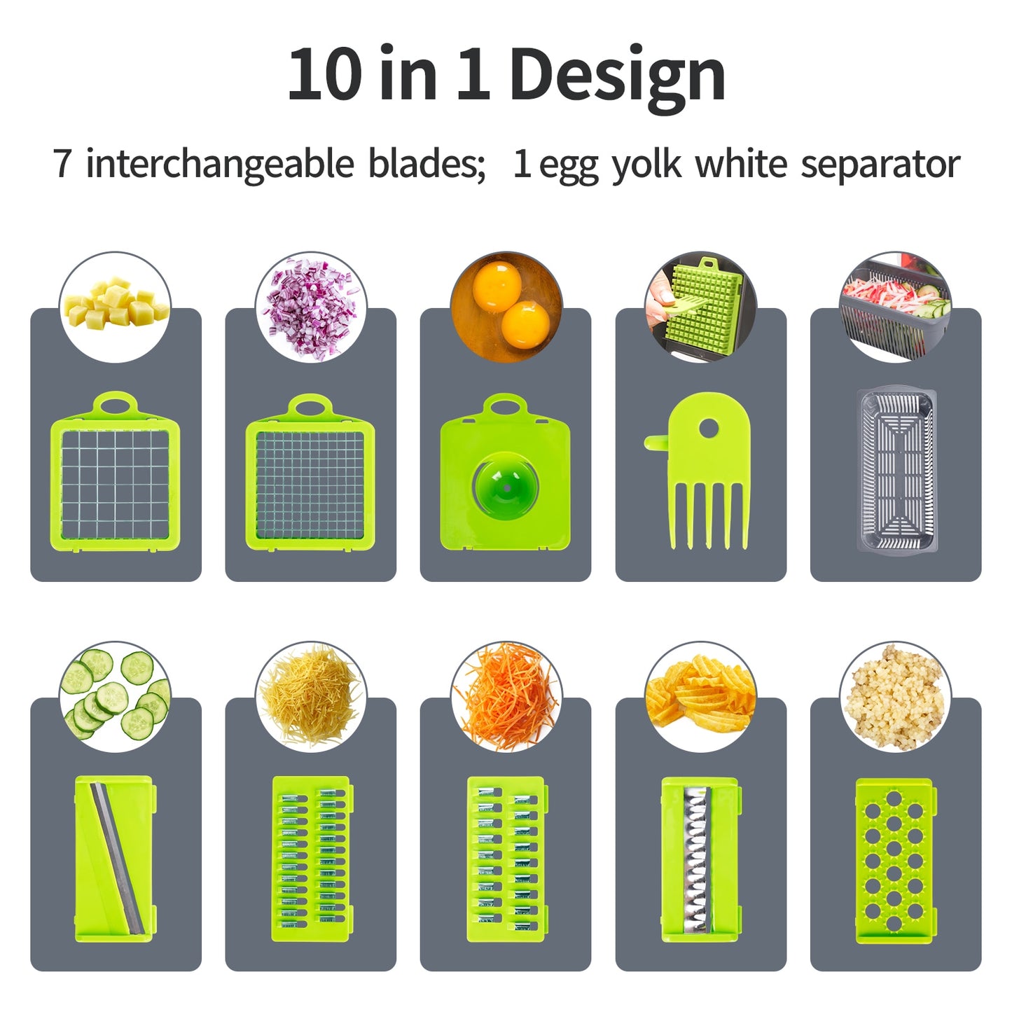 10 in 1 Multifunctional vegetable cutter shredders mandoline slicer veggie grater chopper