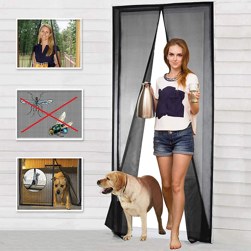 Magnetic Screen Door Closure, Dog Fence Gate, Mosquito & Bugs curtain, Retractable Security Mesh