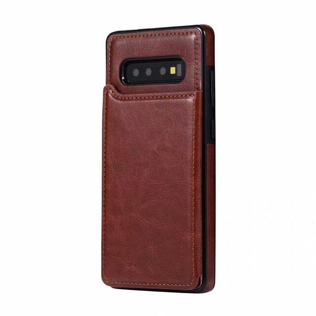 Luxury Retro Leather Card Slot Holder Business Cover Case For Samsung Note 10 Plus S10 plus S10 lite S10 Note 9 8 S9 S8 Plus