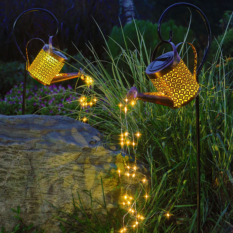 The Enchanted Watering Can -  Lights Outdoor Decorative, Hanging Solar Lantern, Metal Waterproof Solar Garden Patio Yards Lawn Pathway