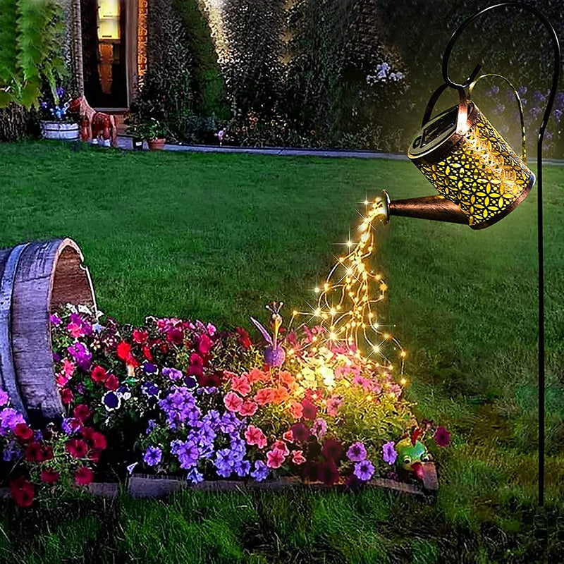 The Enchanted Watering Can -  Lights Outdoor Decorative, Hanging Solar Lantern, Metal Waterproof Solar Garden Patio Yards Lawn Pathway