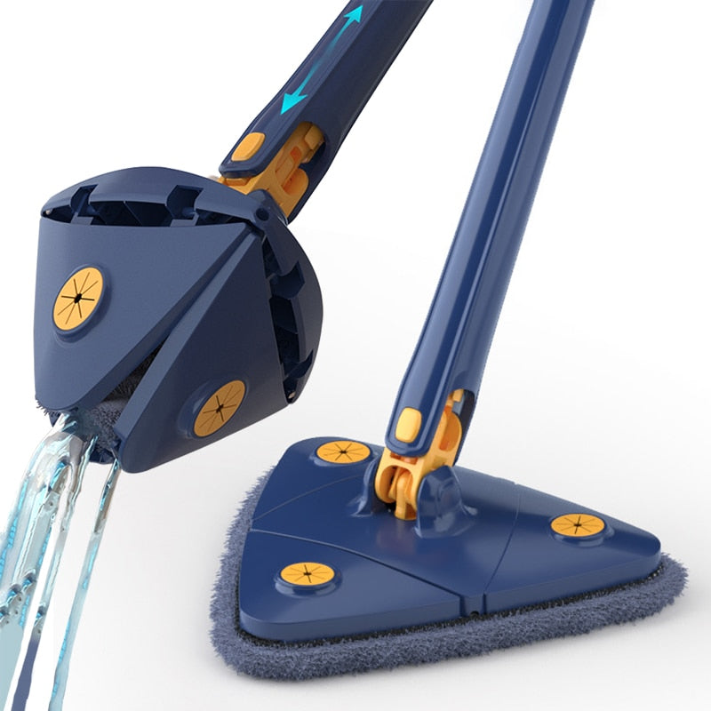 360° Rotating Mop For Cleaning, Triangle Head With Water Squeezing Function