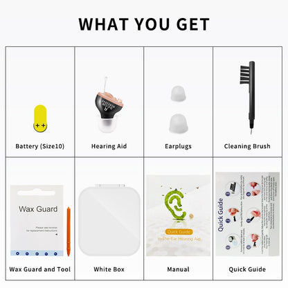 Hearing Aids Adjustable Rechargeable & Discreet Hearing Aids, Micro Wireless Mini Sound Amplifier, invisible in ear canal