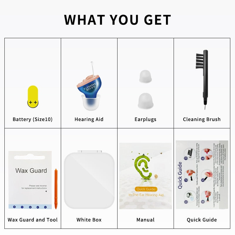 Hearing Aids Adjustable Rechargeable & Discreet Hearing Aids, Micro Wireless Mini Sound Amplifier, invisible in ear canal