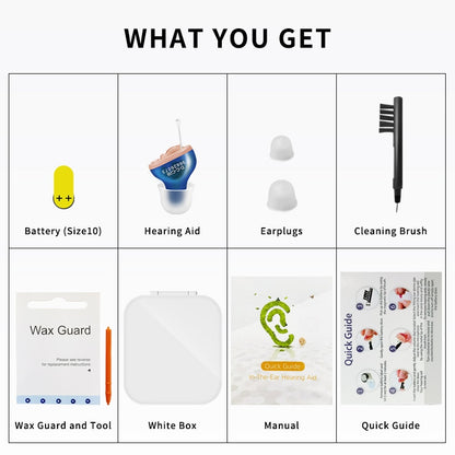 Hearing Aids Adjustable Rechargeable & Discreet Hearing Aids, Micro Wireless Mini Sound Amplifier, invisible in ear canal