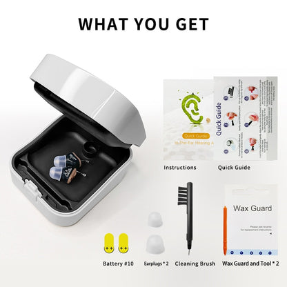 Hearing Aids Adjustable Rechargeable & Discreet Hearing Aids, Micro Wireless Mini Sound Amplifier, invisible in ear canal