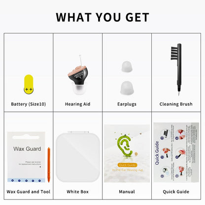 Hearing Aids Adjustable Rechargeable & Discreet Hearing Aids, Micro Wireless Mini Sound Amplifier, invisible in ear canal