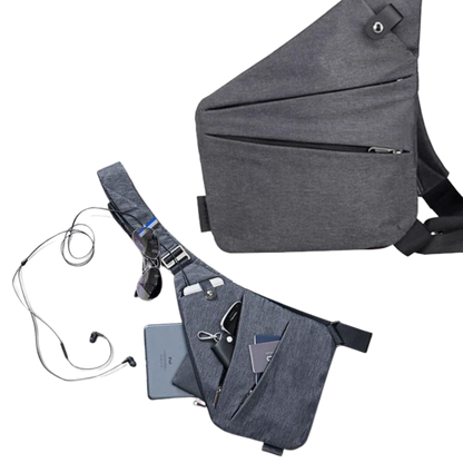 Waterproof Pocket Bag, Anti Theft Sling Bag Chest Backpack Casual Daypack Black Shoulder Crossbody Lightweight