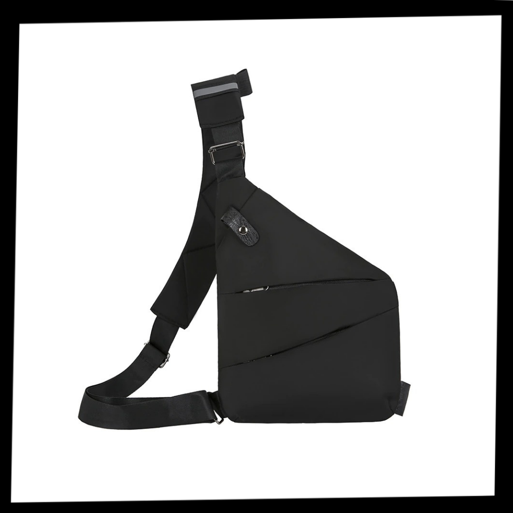 Waterproof Pocket Bag, Anti Theft Sling Bag Chest Backpack Casual Daypack Black Shoulder Crossbody Lightweight