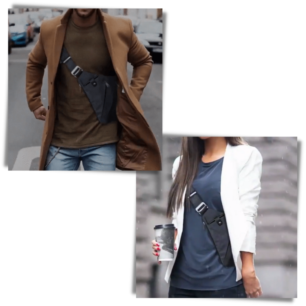 Waterproof Pocket Bag, Anti Theft Sling Bag Chest Backpack Casual Daypack Black Shoulder Crossbody Lightweight