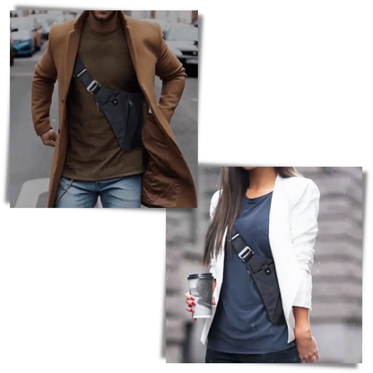 Waterproof Pocket Bag, Anti Theft Sling Bag Chest Backpack Casual Daypack Black Shoulder Crossbody Lightweight