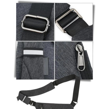 Waterproof Pocket Bag, Anti Theft Sling Bag Chest Backpack Casual Daypack Black Shoulder Crossbody Lightweight