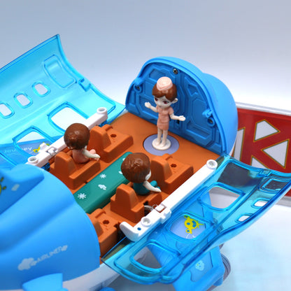 Musical Universal Airplane with Passengers, Toys Model For Boys Kids Toddlers Gift Simulation Cargo Plane