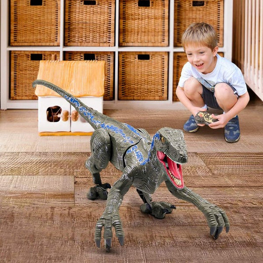 Remote Control Dinosaur, Robot Dinosaur Toys, Jurassic World Walking Velociraptor Rc Toy gift for 4+ year old boy