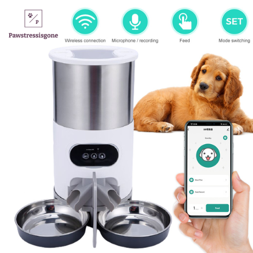 Automatic bluetooth pet feeder, Feeding Cat Dog Timer For Vaccation & Travel