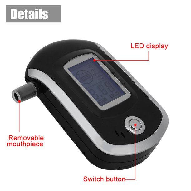 Police-Grade Professional Alcohol Tester, Portable Digital Breathalyzer For Car