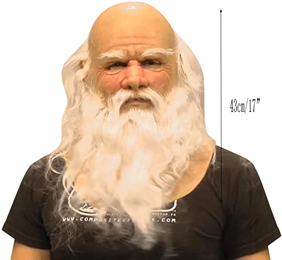 New Santa Mask For Christmas, Halloween, Parties. Elder Realistic Wise Man Mask