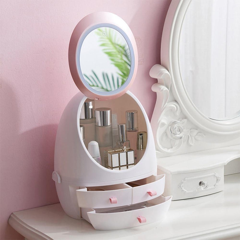 Portable Makeup Case With LED Mirror