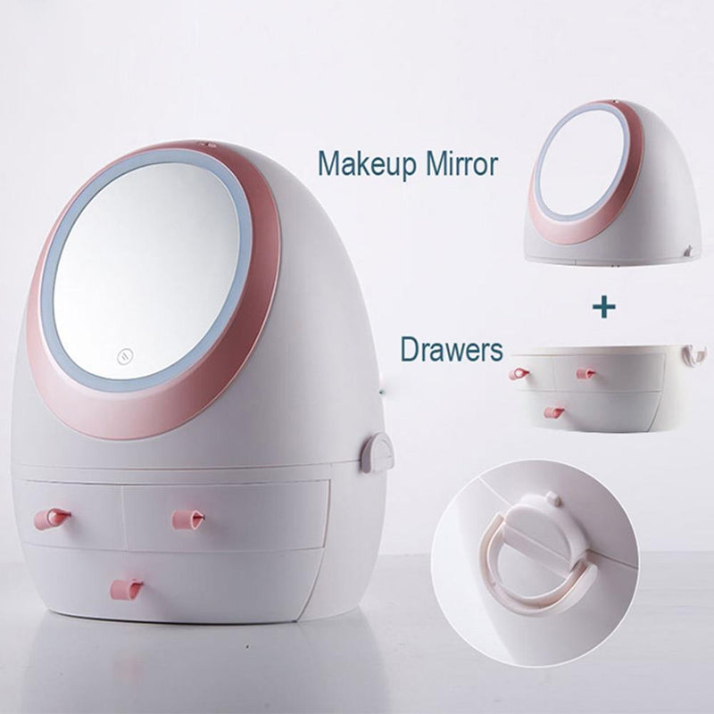 Portable Makeup Case With LED Mirror