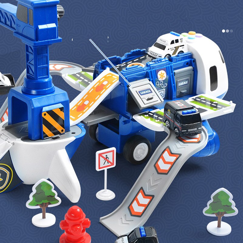 Cargo Airplane Vehicle Play Sets (3 Styles) | Police, Construction or Fireman Toys, Storage Plane for Kids, Toddlers