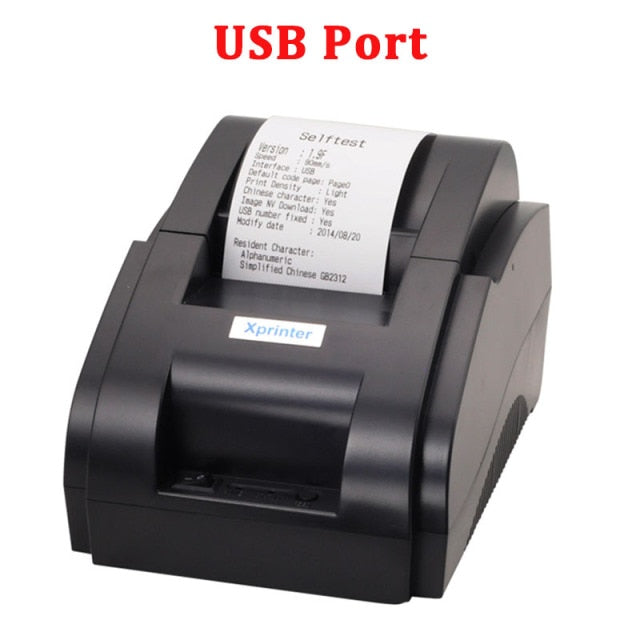 Tiny Office Printer, 58mm Bluetooth Receipt Barcode Bill Printer Thermal Usb Port Mini Desktop & Phone Printer