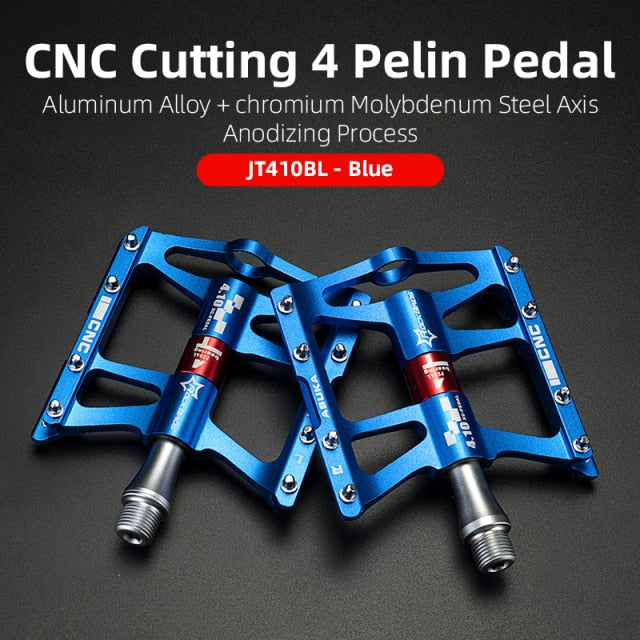 Mountain Bike Pedals, Road Cycling 4 Bearings Pedals, Bicycle Flat non slip Pedwellgo pedalsals spd cleats