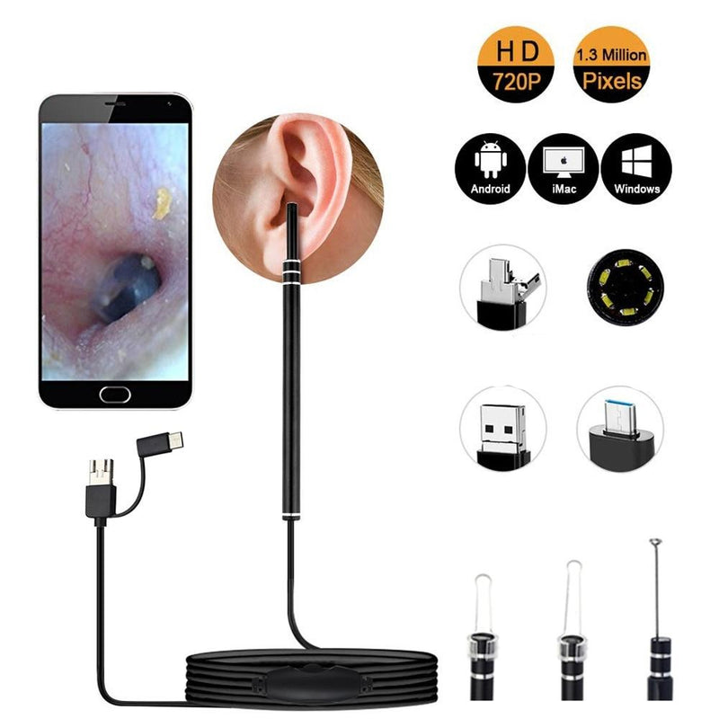 3 in 1 ClearEar Endoscope - Medical In Ear Cleaning Camera Cleaner Phone Computer Safe Real Time Live