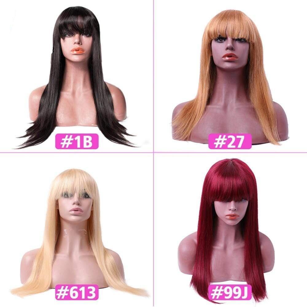 Human Hair Wigs With Bangs for Women - Mebazo