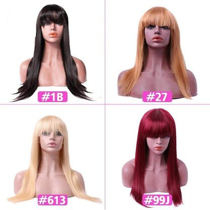 Human Hair Wigs With Bangs for Women - Mebazo