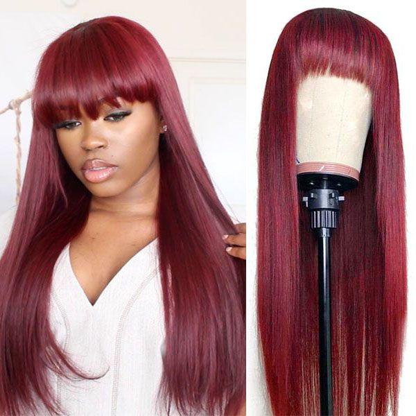 Human Hair Wigs With Bangs for Women - Mebazo