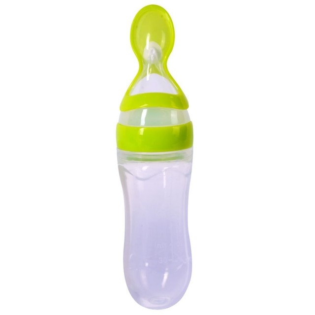 Baby Dispensing Bottle Spoon Feeder -Best Toddler Infant weaning cereal food squeezer