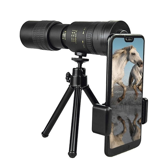 4k 10-300x40mm Super Mobile Phone Starscope Best Thermal Monocular Telephoto Zoom Monocular Telescope