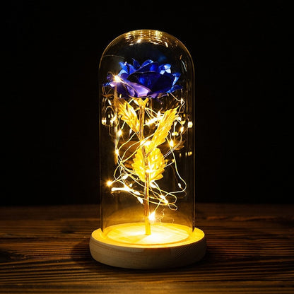 Galaxy Rose, Glass Rose, Enchanted Galaxy Rose In A Glass Dome, Beauty and the Beast Rose, Glowing Led Rose,