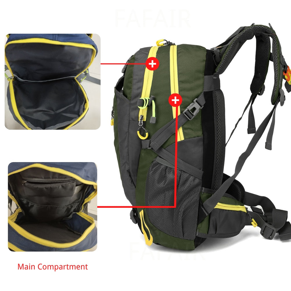 Outdoor Waterproof Backpack 40L, Dry Climbing Bag For Camping, Hiking Kayaking- For Women & Men