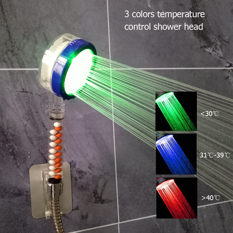 LED High Pressure Shower Head, powerful rgb color changing disco rainfall shower head, alcachofa de la ducha