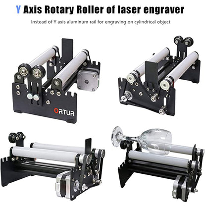 Laser Engraving Y-axis Rotary Roller Ortur-YRR Laser Master Part to Engrave on Cans, Eggs, Cylinders