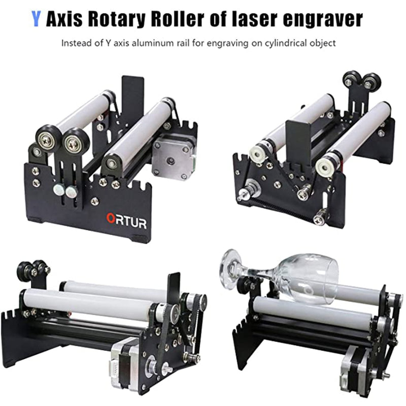 Laser Engraving Y-axis Rotary Roller Ortur-YRR Laser Master Part to Engrave on Cans, Eggs, Cylinders