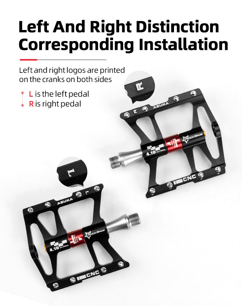 Mountain Bike Pedals, Road Cycling 4 Bearings Pedals, Bicycle Flat non slip Pedwellgo pedalsals spd cleats