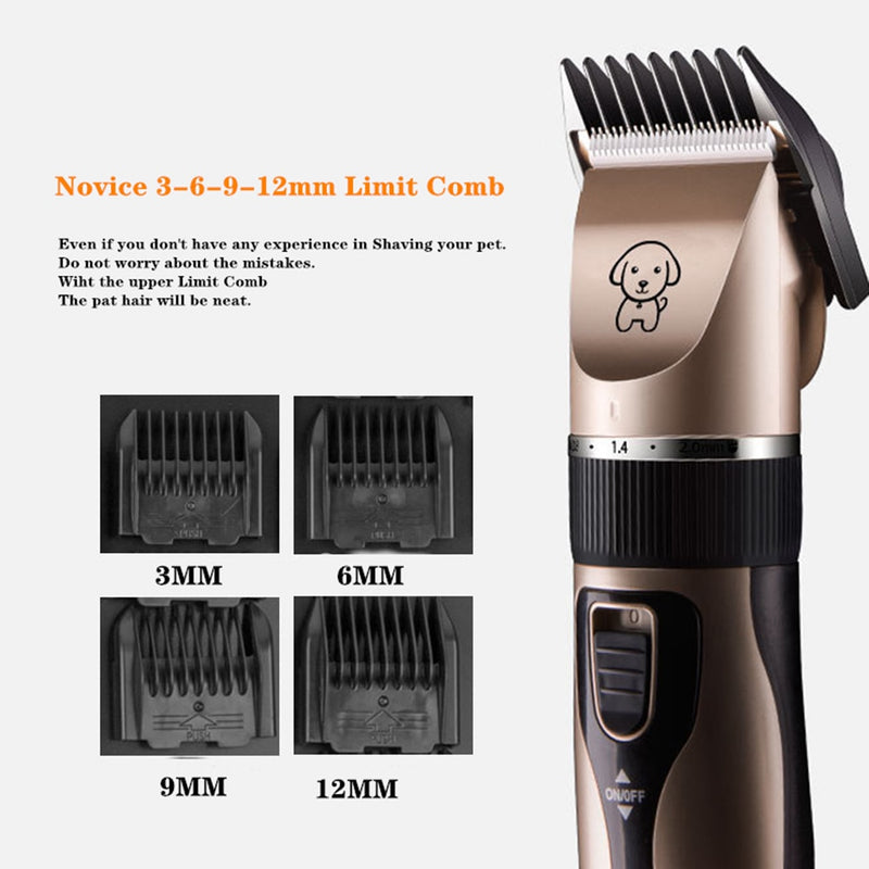 Rechargeable Pet Hair Clippers For Dogs Puppy- Cordless Grooming Shaver Set, Noisless Electric Hair Trimmer For Cats, kids, Dogs, Rabbit & Horse