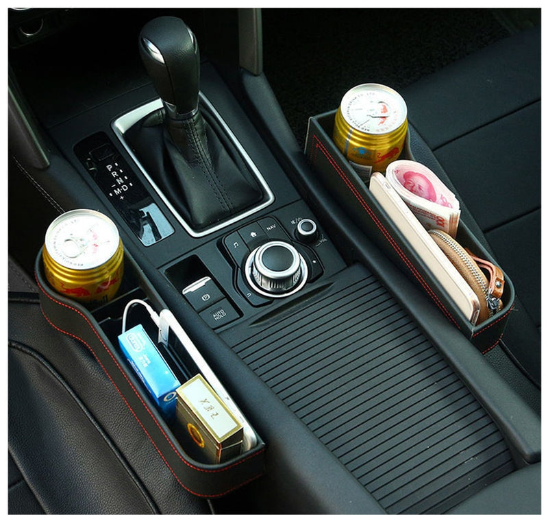 Multifunctional Car Seat Organizer: Between Front Seats Organizer, Leather Car Seat Gap Storage Box, Cup holder