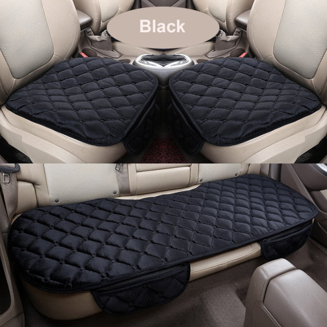 Car Seat Cover Front Rear Flocking Cloth Cushion Non Slide Winter Auto Protector Mat Pad Keep Warm Universal Fit Truck Suv Van