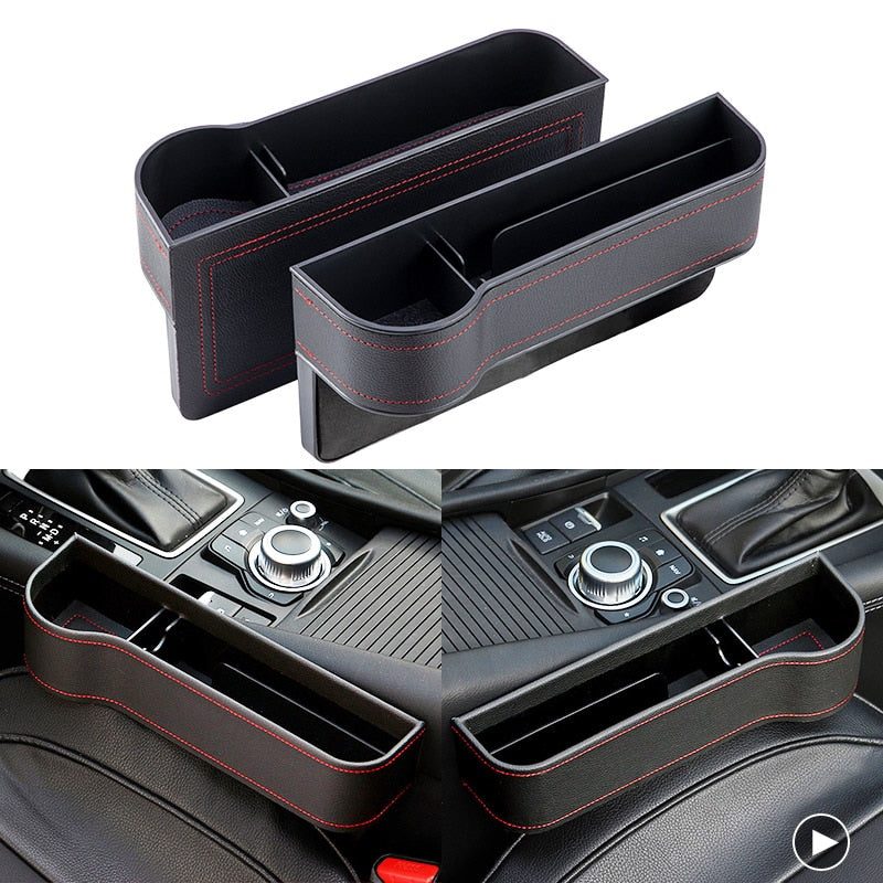 Multifunctional Car Seat Organizer: Between Front Seats Organizer, Leather Car Seat Gap Storage Box, Cup holder