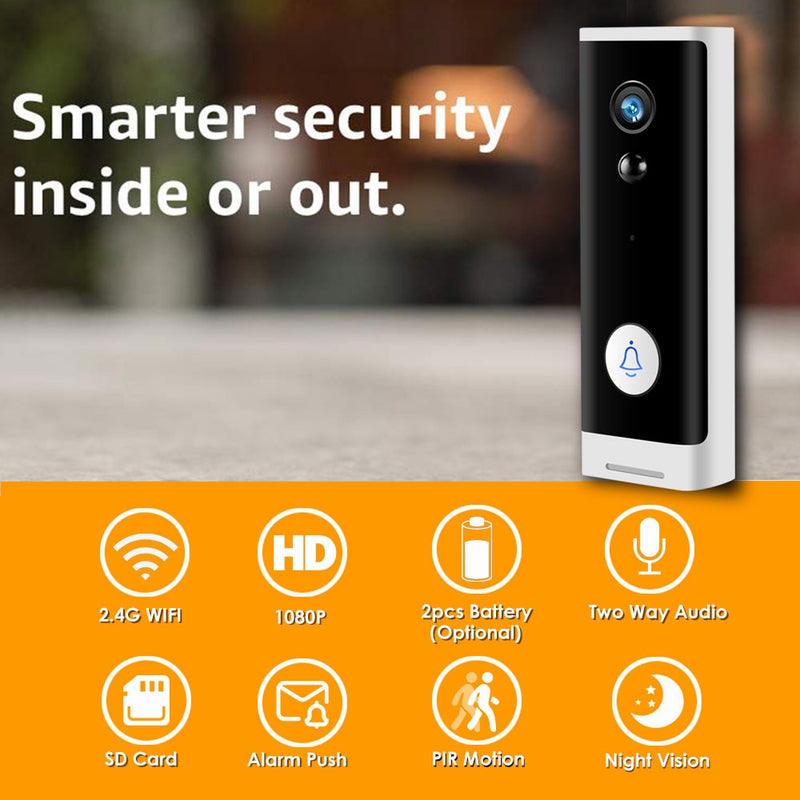 Wireless Doorbell Camera: 1080P Smart Home Doorbell Camera WiFi Wireless Door Bell Video cam for Home Security IP Camera Outdoor