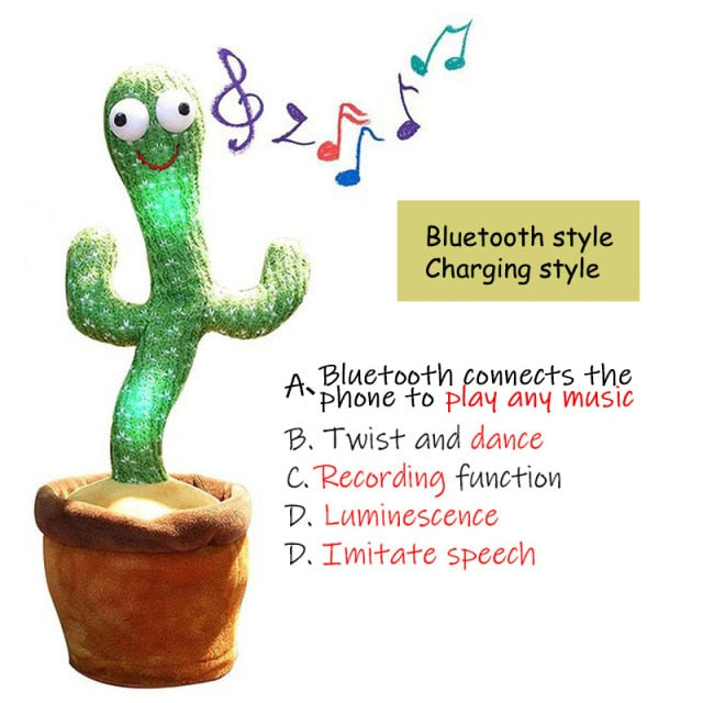 Dancing Cactus Toy, Funny Talking Cactus Plush, Singing tiktok doll, mimicking twisting repeating