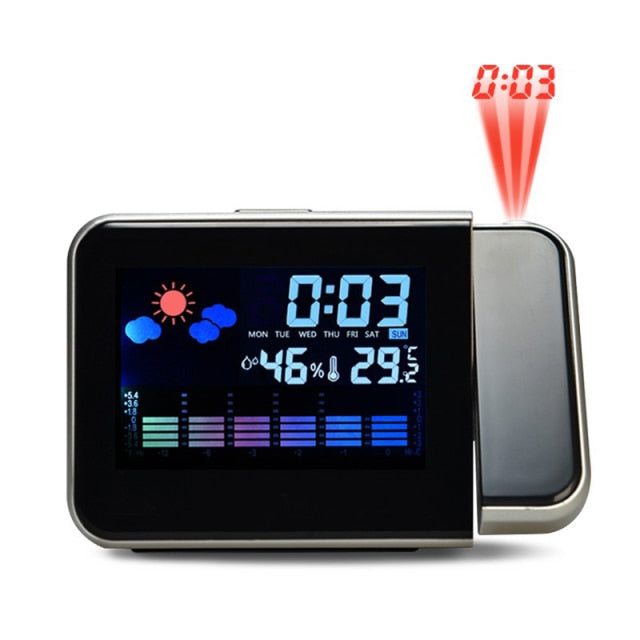 LED Digital Alarm Clock With Projection Display, Usb Charger Bedroom Clock, Large display radio clock