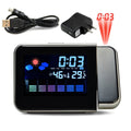 LED Digital Alarm Clock With Projection Display, Usb Charger Bedroom Clock, Large display radio clock