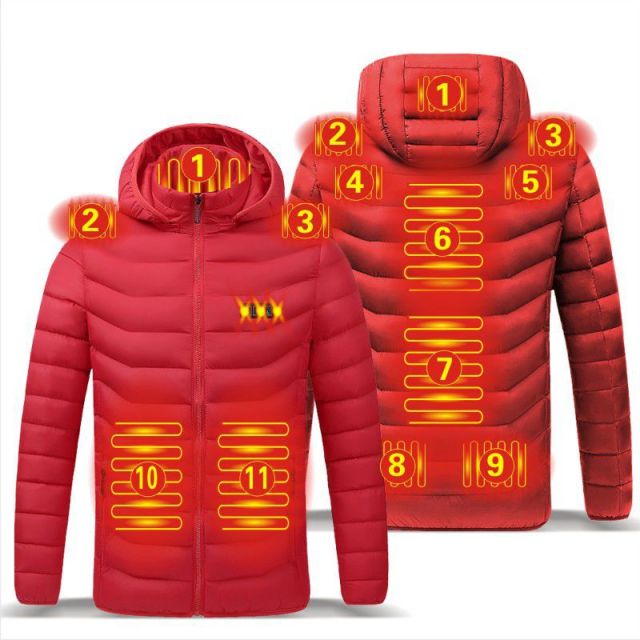 Unisex Winter Warm Heated Jacket / 11 heating areas, Heated Jacket, Electric Heated Jacket, Rechargeable Jacket